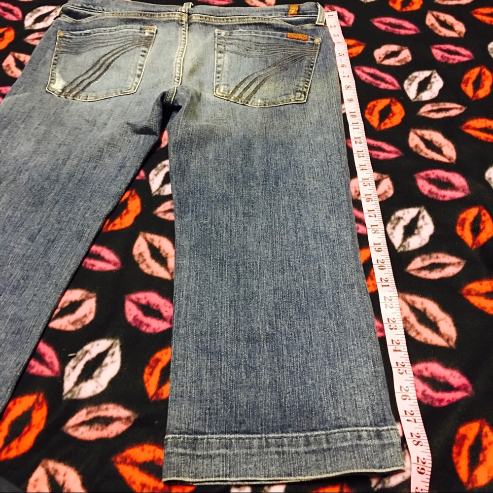 7 for All Mankind Distressed Crop Dojo Wide Capri - Picture 6 of 8
